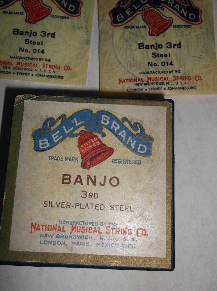 Vintage Bell Brand Banjo 3rd string with Display Box  Case Candy