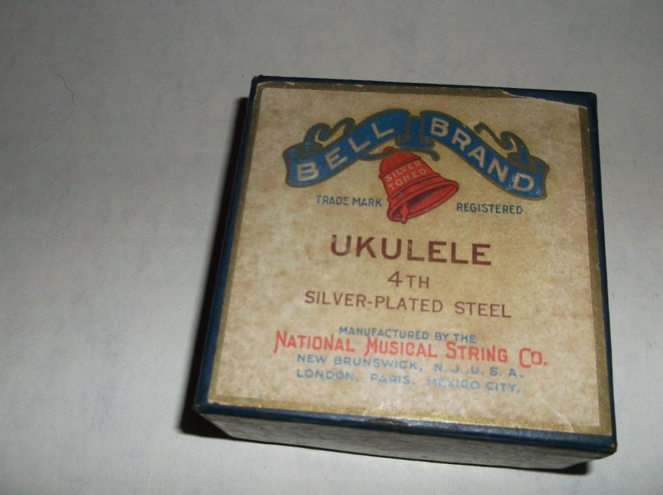 Vintage Bell Brand Ukulele 4th string with Display Box  Case Candy