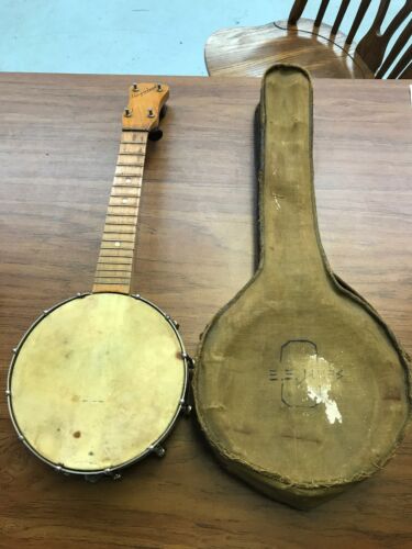 Vintage Slingerland 4 String Banjo/Ukulele & Soft Case Needs Strings