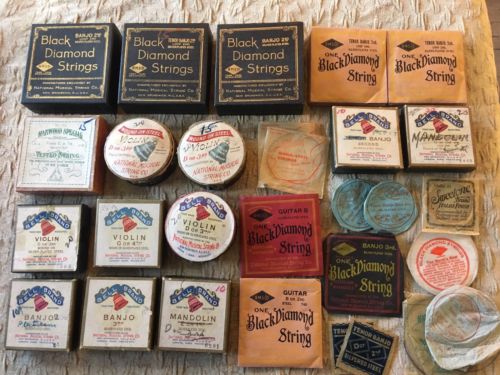 Lot Of 150+- Old Banjo Violin Mandolin Guitar Strings Black Diamond Gibson Bell