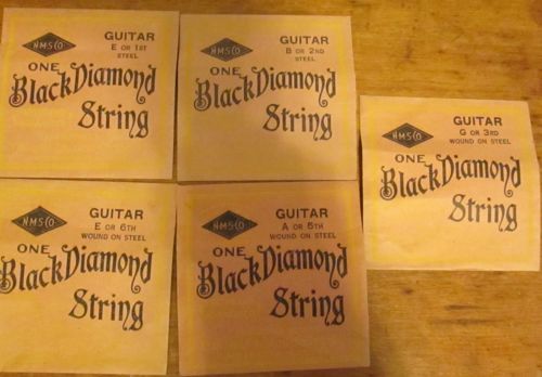 Vintage Lot of 5 Black Diamond Guitar String Packages
