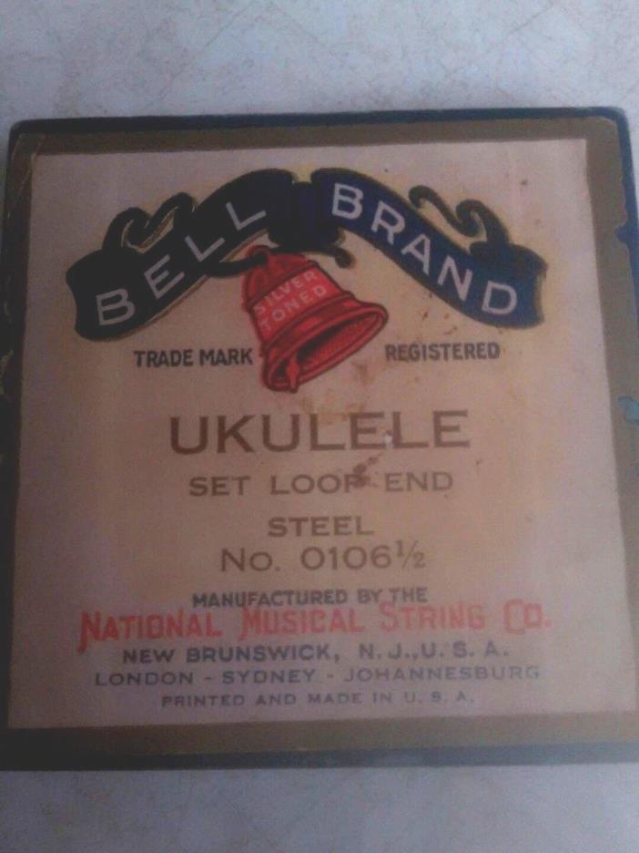 VINTAGE BELL BRAND UKULELE STRINGS 1ST, 3RD,4TH STEEL NATIONAL MUSICAL STRING CO