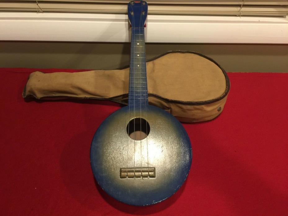 Vintage Pre War Gretsch Blue Camp Uke 4-String Soprano Ukulele 1925-1935