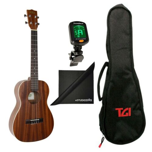 Kala KA-B Satin Mahogany Baritone Ukulele w/ Ukulele Gigbag, Tuner and Cloth