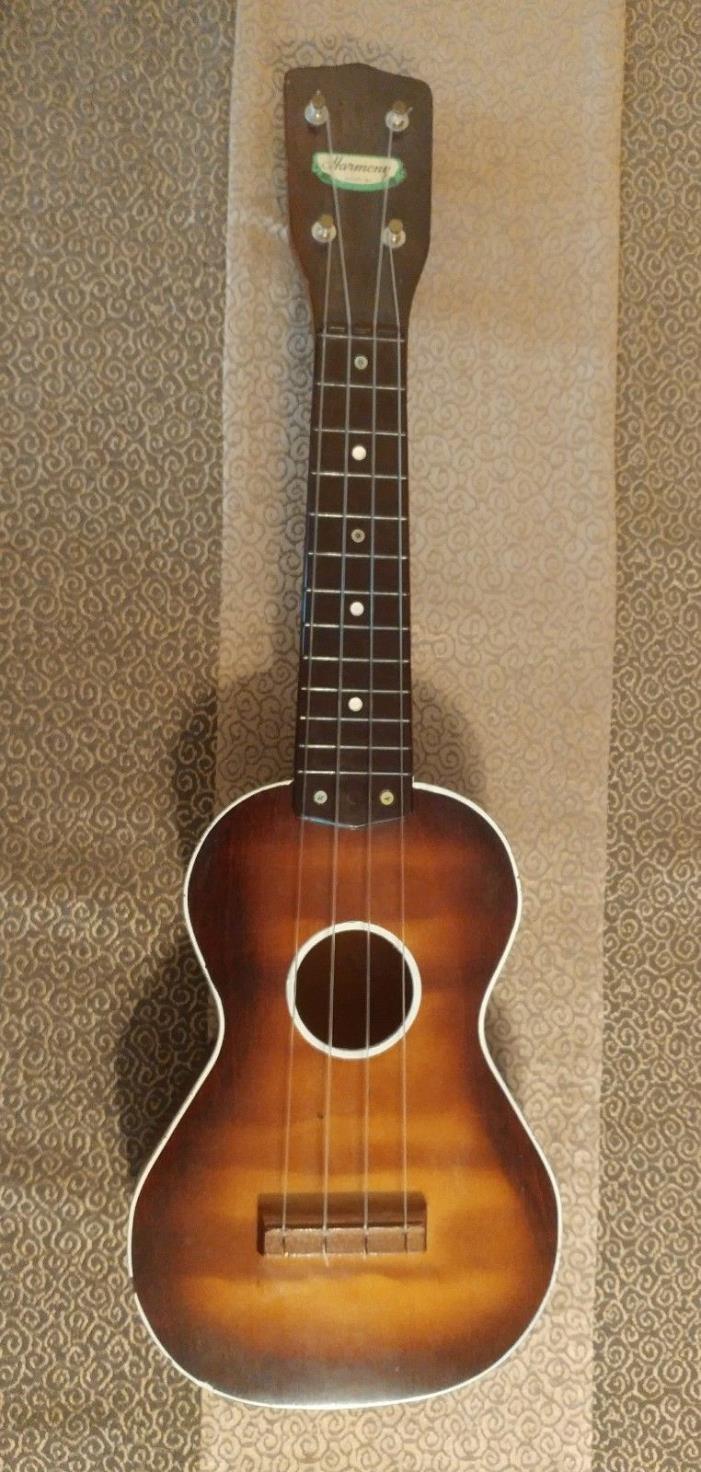 Vintage Harmony Soprano Ukulele Sharktooth Tuners All Original Great Tone RARE