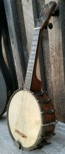 Rare Original 1920s Banjo Ukulele. Banjolele. Banjo Uke Maple and Case