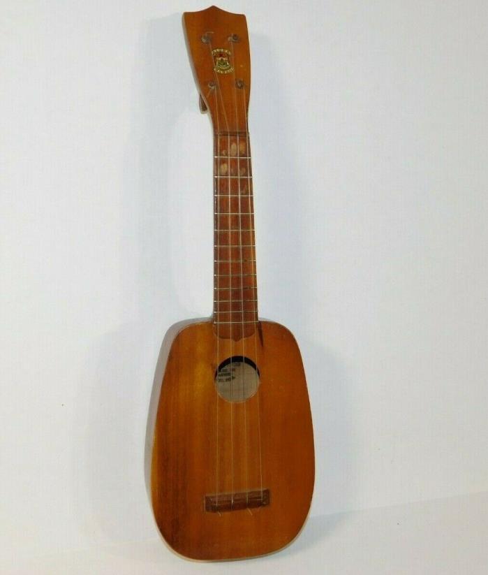 Vtg 1940's Ka Lae Lai Monkey Pod Wood Pineapple Ukulele 4 String Guitar Hawaii