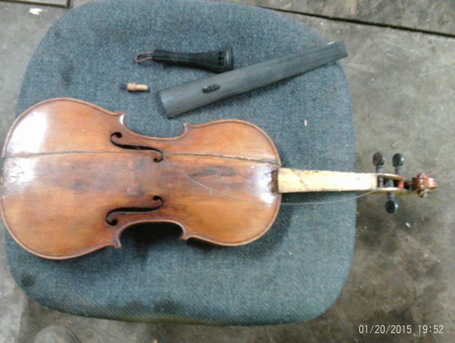Vintage German Violin For Parts Or Repair