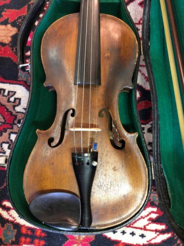 Antique German Stainer Copy 4/4 Violin, Repair - Parts -Vintage W/case And Bow