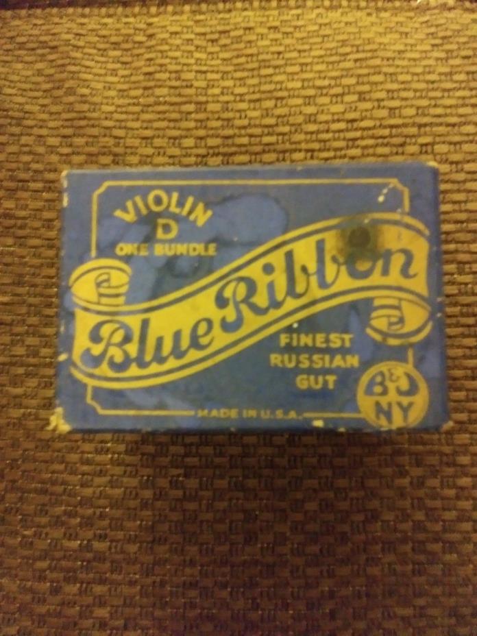 Blue Ribbon Finest Russian Gut Violin Gut Stings Box B&J NY U.S.A