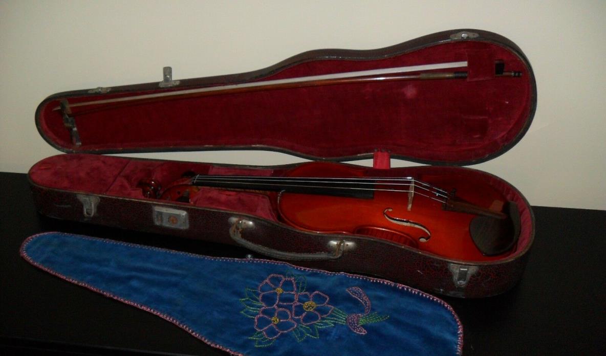 Beautiful vintage 4/4 full size violin and bow by Paul Mangenot Mirecourt FRANCE
