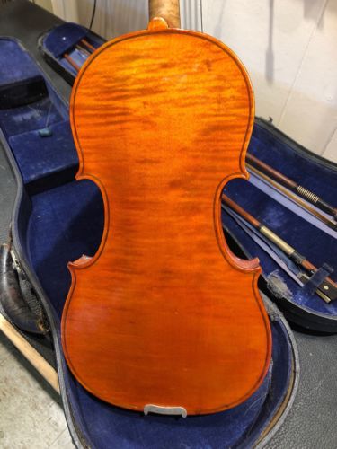 Old German Hans Lang Wien 4/4 Violin, Repair - Parts Vintage W/case & Bows