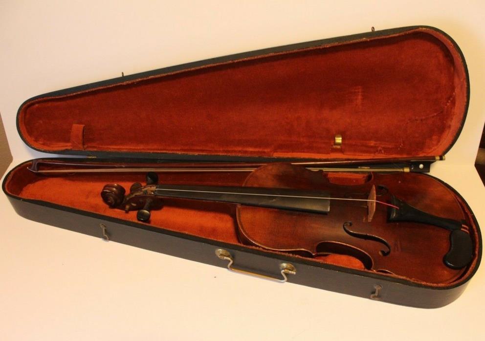 19th Century Dresden Violin Unbranded Bow & Case