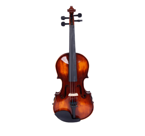 4/4 Wood Violin Case Bow Violin Strings Rosin Shoulder Rest Electronic Tuner