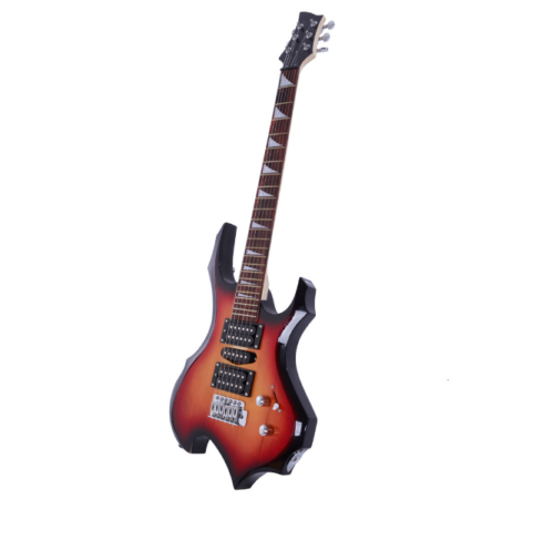 Flame Type Electronic Guitar Guitar Bag Pick Tremolo Bar Link Cable Set Sunset