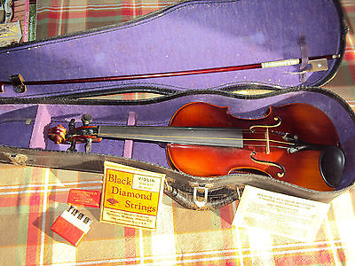 VINTAGE ANTIQUE VIOLIN STRADIVARIUS JACKSON-GULDAN With BOW & CASE