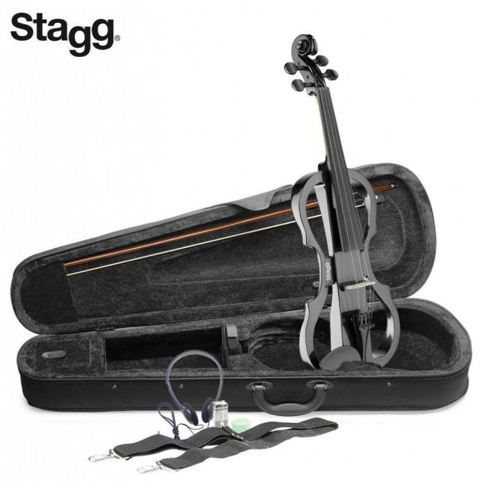 Stagg EVN X-4/4 Series Electric Violin Outfit Metallic Black