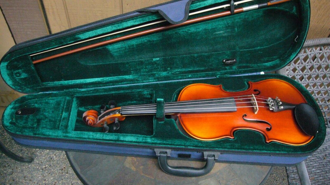 Fiddle Violin 4/4 Full Size w Case Bow Rosin Fine Tuners