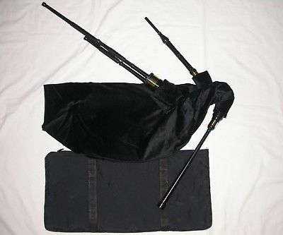 Walsh Bagpipes Mouthblown Smallpipes Key of A Black Cover with Case
