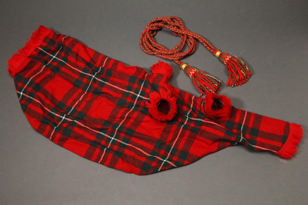 Vintage Stewart Wool Tartan Bagpipe cover and cords, Bagpipes, Henderson, Lawrie