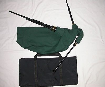 Walsh Bagpipes Mouthblown Smallpipes Key of A Green Cover with Case