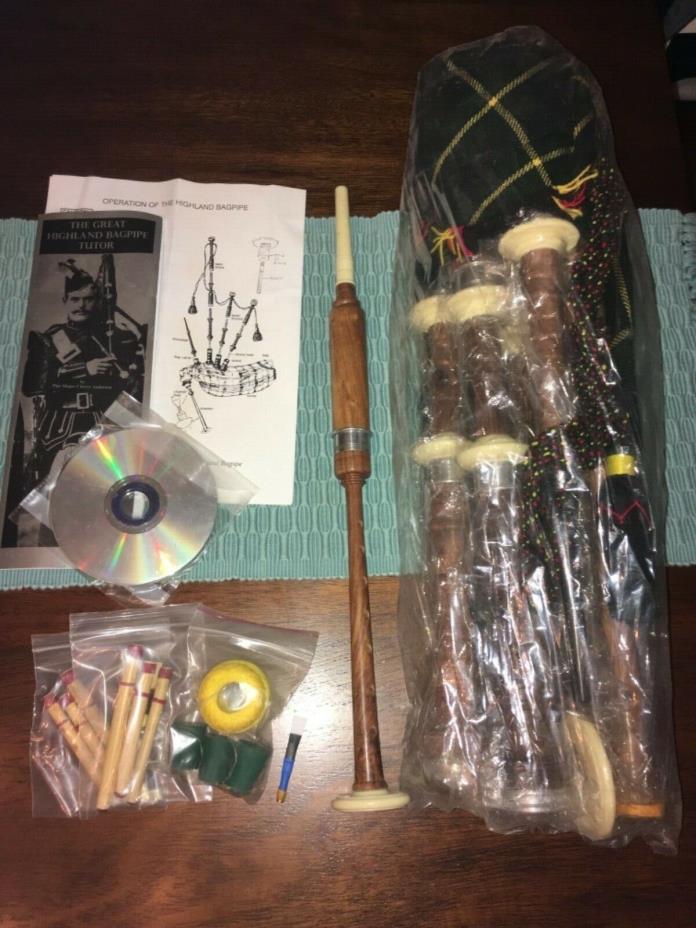 EthnicSounds Great Highland Bagpipes Rosewood Full Size with Chanter Kit Package