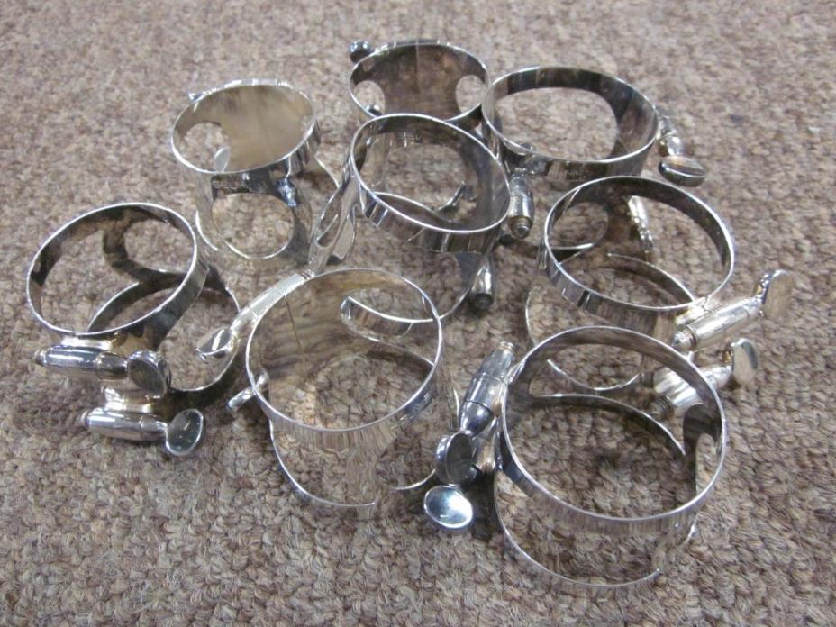 Selmer-Paris bass clarinet silver plated ligatures - lot of eight