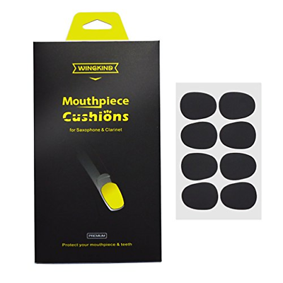 Alto Tenor Saxophone Clarinet Mouthpiece Cushions Patches Pads 0.8mm Black 8 PCs