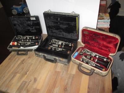 Repairman Special Wood Clarinet Lot Conn 424N Normandy 4 France + Signet 100