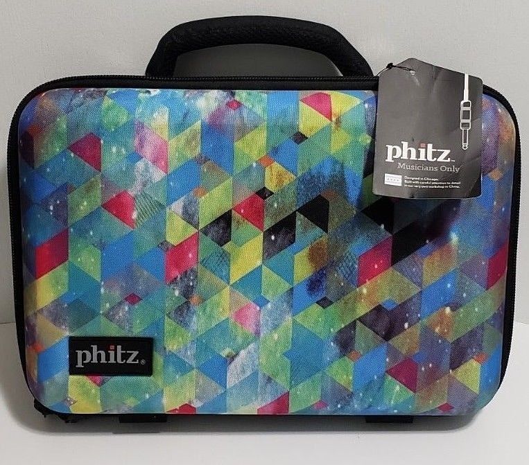 Bb Clarinet Hybrid Hard Case Multi-Colored Shapes Print by Phitz RARE NEW