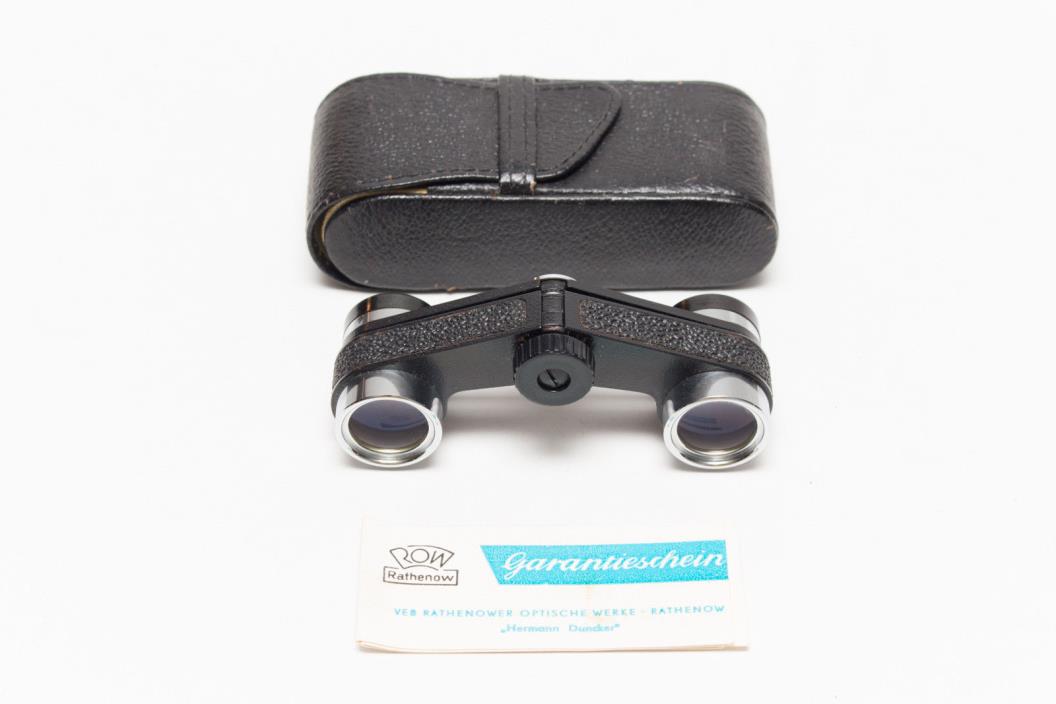 ROW RATHENOW OPERA BINOCULARS GERMAN WITH CASE AND ORIGINAL PAPERS leitz