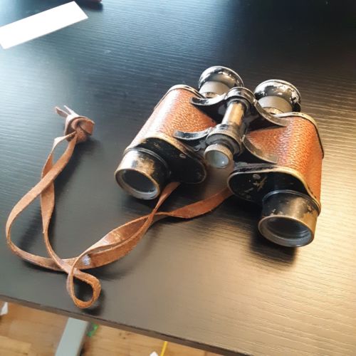 Vintage Bausch & Lomb 6 Power Prism Stereo Binoculars - yellow filter