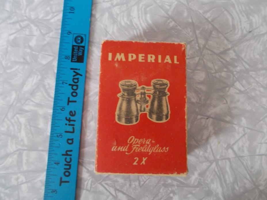 VINTAGE IMPERIAL OPERA AND FIELD GLASSES IN BOX 2X MAGNIFICATION BINOCULARS