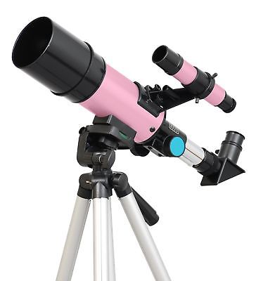 Pink Twinstar 60mm Compact Kids Refractor Telescope
