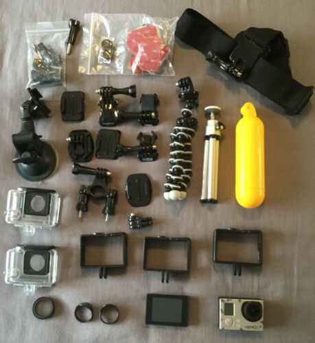 GoPro Lot - HERO3+ 20 + Attachments - Silver - No Battery - Working Condition