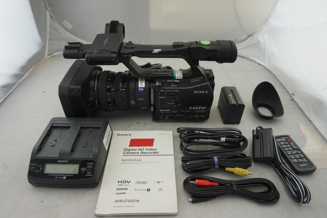 Sony HVR-Z7U 1080i HDV DV Professional Video Camcorder Zeiss Lens 380 tape hours