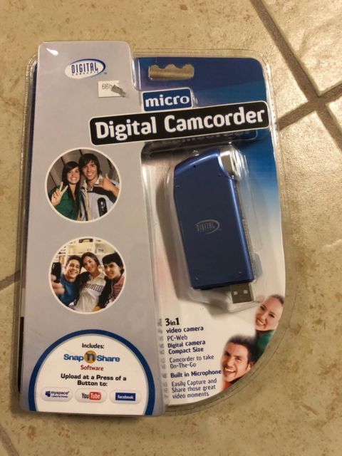 BLUE COLOR Micro Digital Camcorder 3 in 1 Snap n Share Compact New Free Shipping