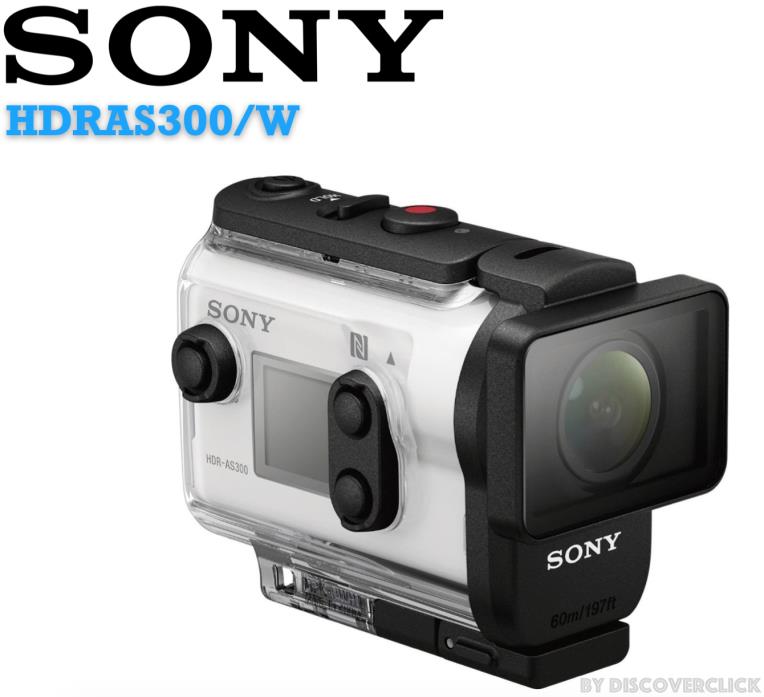 NEW Sony HDRAS300/W HD Action Cam GPS HDMI Underwater AS300 Camcorder - WHITE