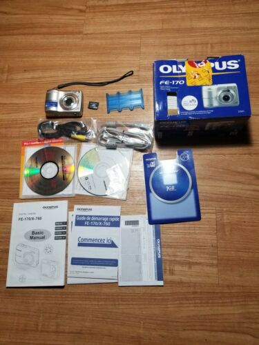 Olympus FE 170 Digital Camera Works Great  1 GB SD Card Included Cables