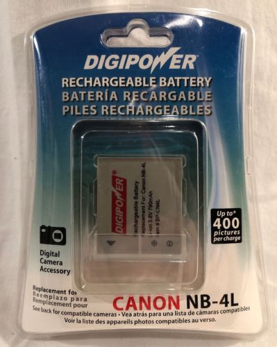 DigiPower~NEW~BP-CN4L~Canon NB-4L Recharge Battery~Digital Li-Ion Camera 3.6V
