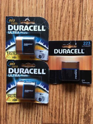 3 X Duracell - 223 Ultra Lithium Photo Batteries DL223ABPK 6V CRP2- NEW