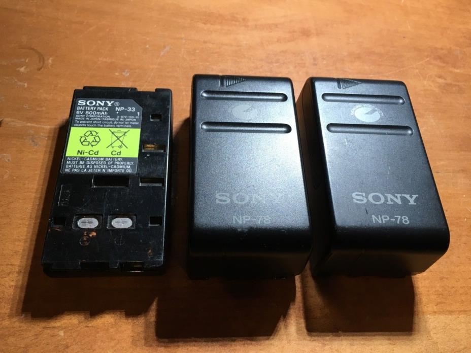 3 Sony NP batteries: 2 Original Genuine Sony NP-78 Battery + 1 NP-22 lot
