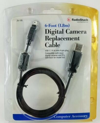 6-Foot Digital Camera Replacement Cable USB 1.1 A to Mini 4-pin Plug new m-4