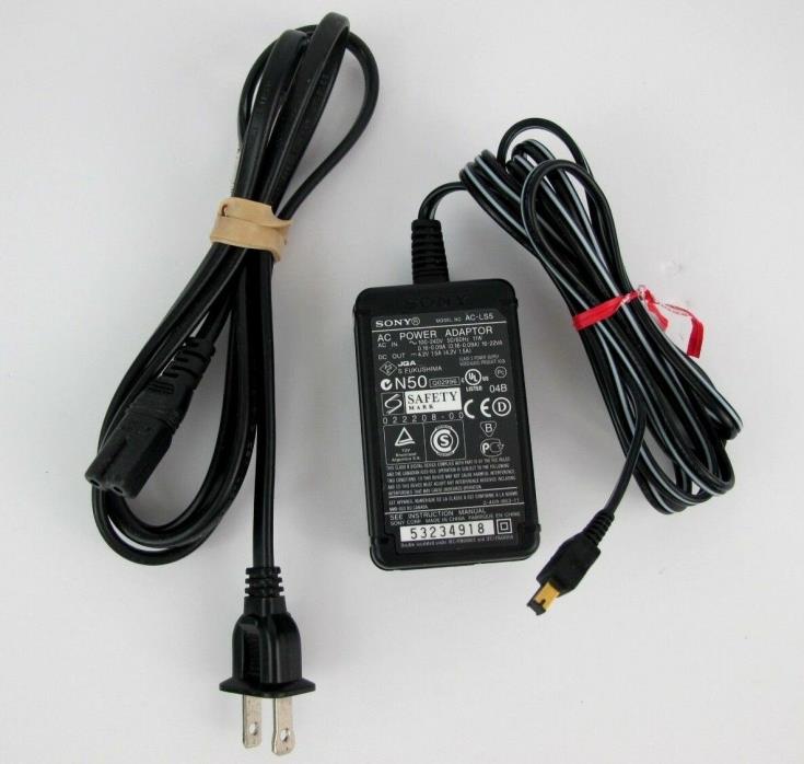 Genuine Sony Camera AC-LS5 AC Power Adapter 100-240V output 4.2V 1.5A 11W Tested