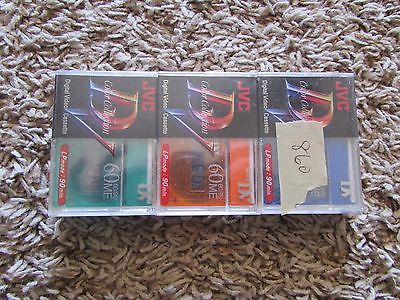 New Sealed Lot of 3 JVC Mini DV Digital Video Cassette Color Collection 60 ME