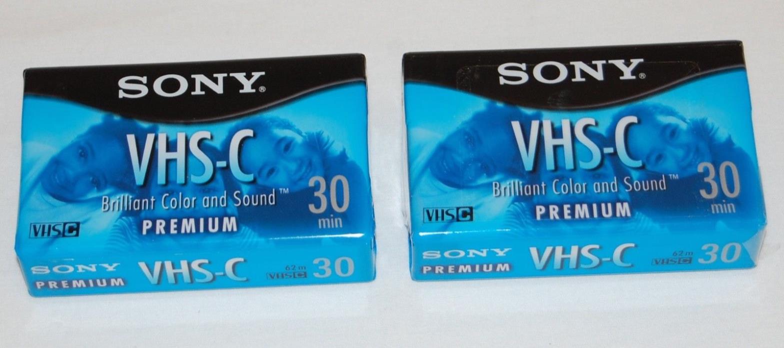 NEW Sony VHS-C 30 Minute Premium TC-30VHGL 2-Pack Camcorder Video Tapes