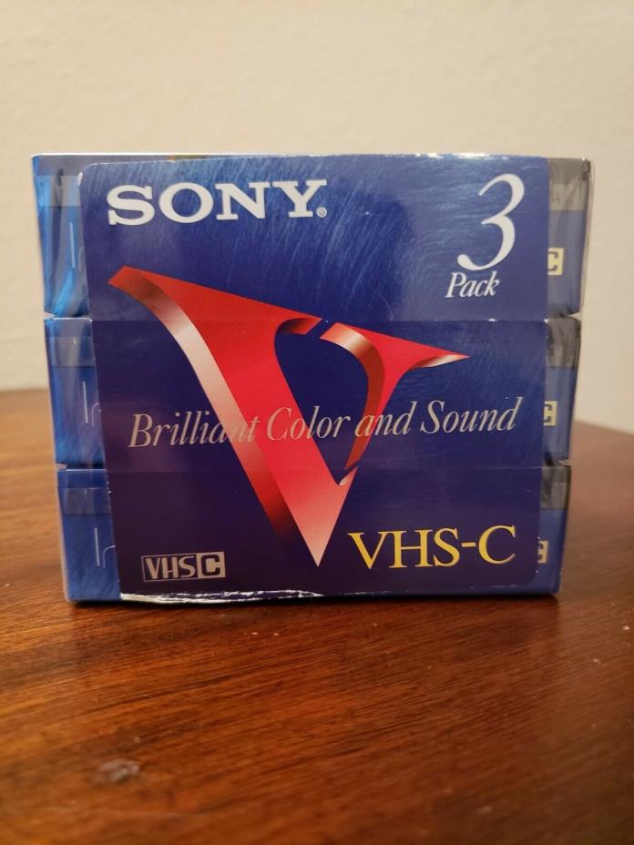 Sony VHS-C Premium Grade Camcorder Videocassette Blank 3 Pack Tapes NEW