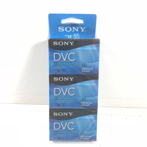 NEW - 3 Pack Sony Premium Mini DV DVC Digital Video Cassette Tapes DVM60PRR/3