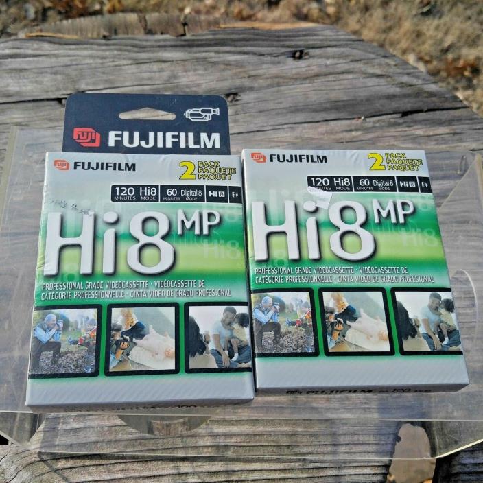 FujiFilm HI8 MP P6-120 Professional Grade Video Cassette Blank Sealed 4 Tapes