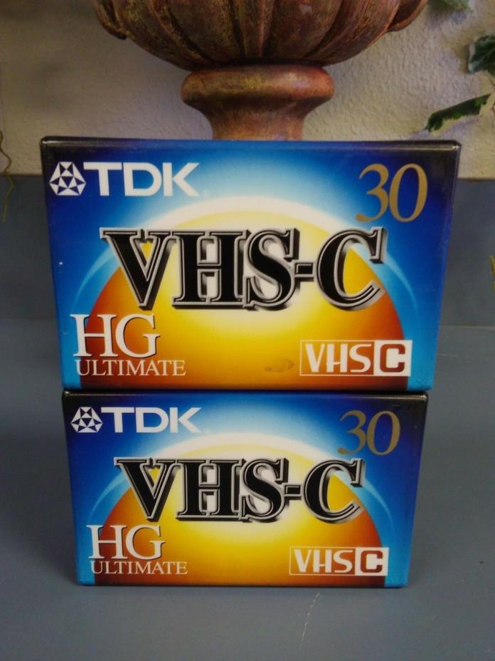 TDK 30 VHS-C HG Ultimate Cassettes Lot of 2 New & Sealed